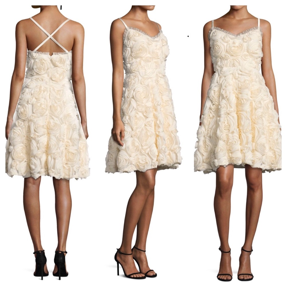 Shelli Segal Marshmallow Flower Dress